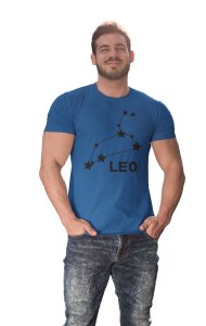 Leo stars(Blue T) - Printed Zodiac Sign Tshirts - Made especially for astrology lovers people
