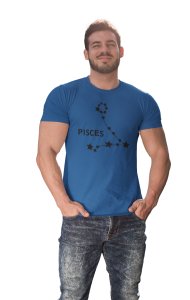 Pisces stars(Blue T) - Printed Zodiac Sign Tshirts - Made especially for astrology lovers people