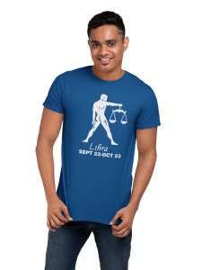 Libra, Sep 23-Oct 23(Blue T) - Printed Zodiac Sign Tshirts - Made especially for astrology lovers people