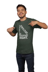 90Degree triangle (Green T)- Clothes for Mathematics Lover - Suitable for Math Lover Person - Foremost Gifting Material for Your Friends, Teachers, and Close Ones