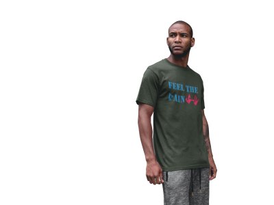 Feel The Pain, 1 Dumble, Round Neck Gym Tshirt - Foremost Gifting Material for Your Friends and Close Ones
