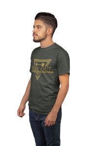 Workout 100%, (BG Golden), Round Neck Gym Tshirt - Foremost Gifting Material for Your Friends and Close Ones