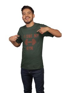 I Love My Gym, (BG Cherry), Round Neck Gym Tshirt - Foremost Gifting Material for Your Friends and Close Ones