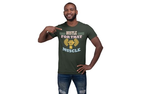 Huscle for that Muscle, Round Neck Gym Tshirt - Foremost Gifting Material for Your Friends and Close Ones