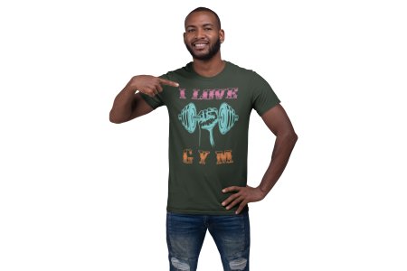 I Love Gym, (BG Pink, Blue, Orange), Round Neck Gym Tshirt - Foremost Gifting Material for Your Friends and Close Ones