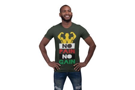 No Pain, No Gain, Yellow Semi Human, Round Neck Gym Tshirt - Foremost Gifting Material for Your Friends and Close Ones