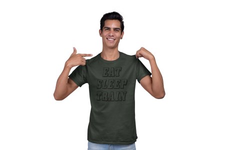 Eat, Sleep, Train, Round Neck Gym Tshirt - Foremost Gifting Material for Your Friends and Close Ones