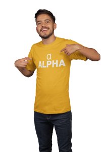 Alpha (Yellow T) -Tshirts for Maths Lovers - Foremost Gifting Material for Your Close Ones