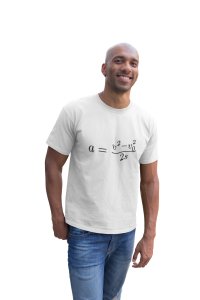 a=(v^2-v^2 0)/2s (White T) -Tshirts for Maths Lovers - Foremost Gifting Material for Your Friends and Close Ones