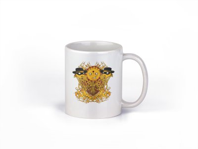 La Muerte, (yellow devil) - animation themed printed ceramic white coffee and tea mugs/ cups for animation lovers