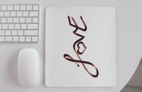 Love in stylish calligraphy font - Designable Printed Mousepads(20cm x 18cm)
