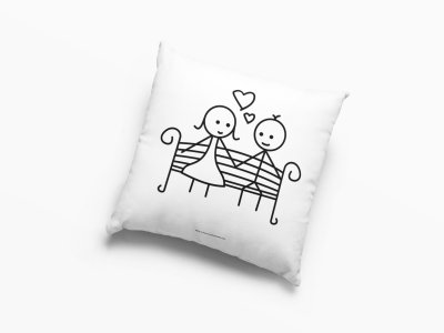 Couple Setting Bench-Printed Pillow Covers For (Pack Of Two)