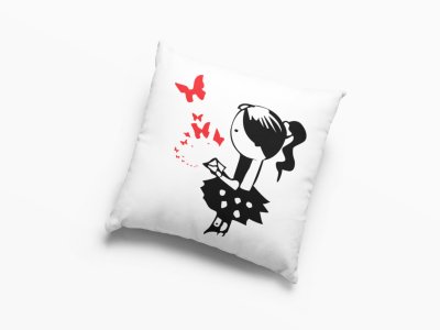 Girl with letter-Printed Pillow Covers For (Pack Of Two)
