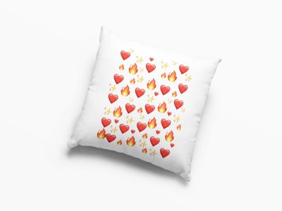 Emoji Fire Hearts Emoji Background -Printed Pillow Covers For (Pack Of Two)