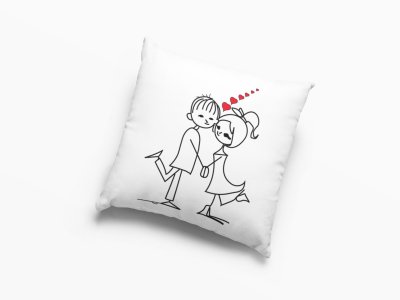 Cute Couple Holding Hands- Cute Little Hearts Romantic -Printed Pillow Covers For (Pack Of Two)-Printed Pillow Covers For (Pack Of Two)