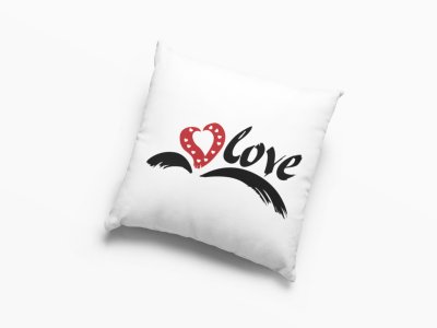 Love text With Heart -Printed Pillow Covers For (Pack Of Two)