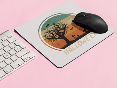 Halloween Semi Circle-Gravyard -Halloween Theme Mousepads