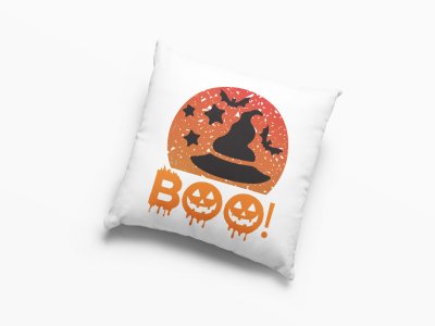 BOO-Witch Hat -Halloween Theme Pillow Covers (Pack Of 2)