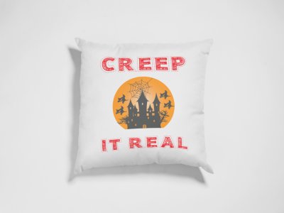 Creep it real-Haunted House -Halloween Theme Pillow Covers (Pack Of 2)