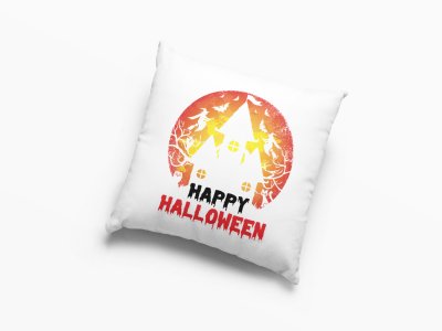 Happy Halloween Flying Witches -Halloween Theme Pillow Covers (Pack Of 2)