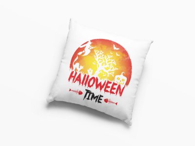 Halloween Time Semi Circle-Fish Bones-Halloween Theme Pillow Covers (Pack Of 2)