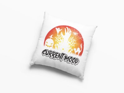 Current Mood Black And White Text-Halloween Theme Pillow Covers (Pack Of 2)