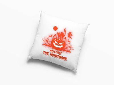 Welcome The Nightmare-Scary Pumpkin -Halloween Theme Pillow Covers (Pack Of 2)
