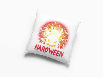 Halloween Red Text-White Ghost -Halloween Theme Pillow Covers (Pack Of 2)