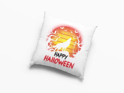 Happy Halloween-Howling Fox -Halloween Theme Pillow Covers (Pack Of 2)