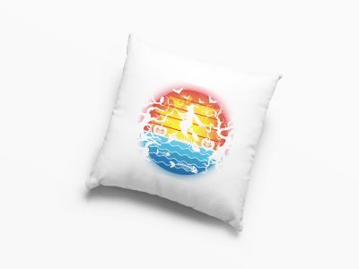 Halloween Scary Illustration -Flying Witch-Halloween Theme Pillow Covers (Pack Of 2)