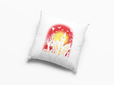 Halloween Scary Illustration -Hunted House-Halloween Theme Pillow Covers (Pack Of 2)