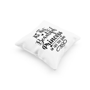 The Most Beutiful Princes Black Text-Halloween Theme Pillow Covers (Pack Of 2)