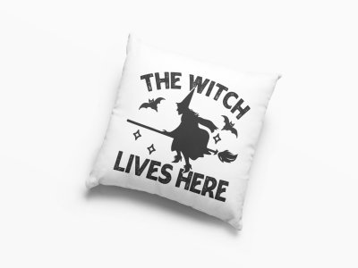The Witch Lives Here-Halloween Theme Pillow Covers (Pack Of 2)