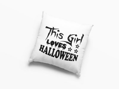This Girl Loves Halloween Creepy Text-Halloween Theme Pillow Covers (Pack Of 2)