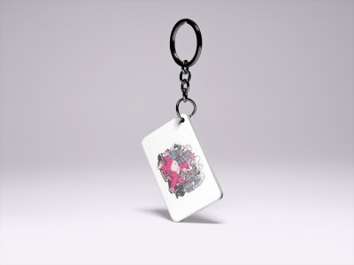 Gorilla Sleeping-Printed Acrylic Keychains(Pack Of 2)