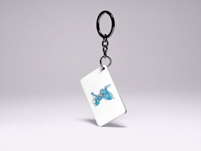 Skull Man With Fire Bottle-Printed Acrylic Keychains(Pack Of 2)