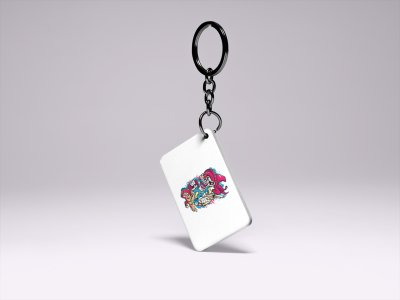 Ugly Skull-Printed Acrylic Keychains(Pack Of 2)