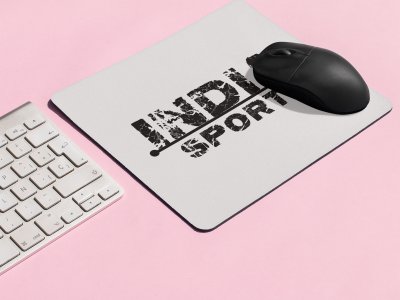 INDIA Sports Text In Black - Designable Printed Mousepads(20cm x 18cm)