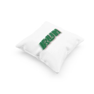 Run Text In Green -Printed Pillow Covers (Pack Of 2)