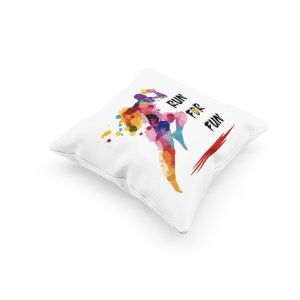 Run For Fun Text in Black -Printed Pillow Covers (Pack Of 2)