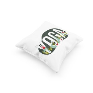 Yoga White Text -Printed Pillow Covers(Pack Of 2)