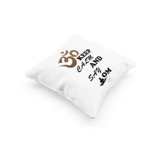 keep Calm And Say OM -Printed Pillow Covers(Pack Of 2)