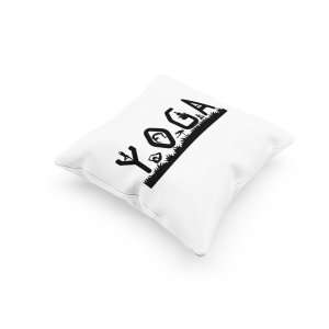 Yoga Text In Black -Printed Pillow Covers(Pack Of 2)