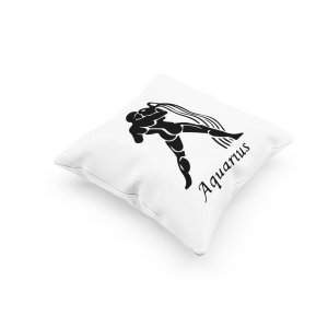 AquariusText With symbol - Printed Pillow Covers(Pack Of 2)