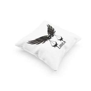 Libra symbol (Text below) - Printed Pillow Covers(Pack Of 2)
