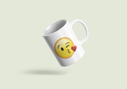 Face Throwing a Kiss emoji - Printed Coffee Mugs For Valentines Day