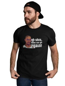 Here we go- Black printed cotton t-shirt - Comfortable and Stylish Tshirt