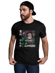 Tanjiro- Black printed cotton t-shirt - Comfortable and Stylish Tshirt