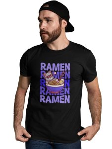 Ramen -Black printed cotton t-shirt - Comfortable and Stylish Tshirt