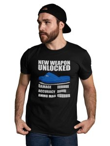 New weapon- Black printed cotton t-shirt - Comfortable and Stylish Tshirt